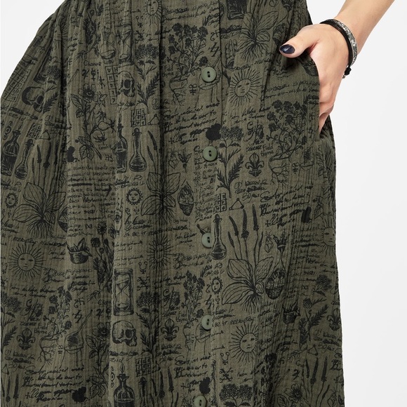 NWT Disturbia Taddea cotton side button up maxi skirt size 2 - Picture 3 of 5